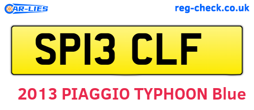 SP13CLF are the vehicle registration plates.