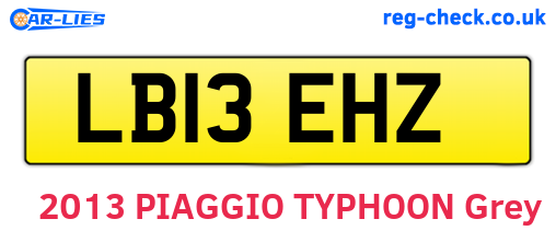 LB13EHZ are the vehicle registration plates.