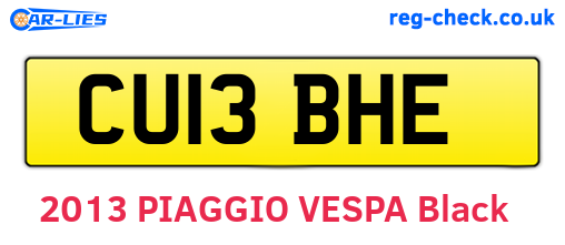 CU13BHE are the vehicle registration plates.