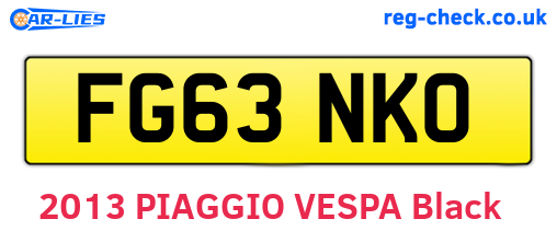 FG63NKO are the vehicle registration plates.