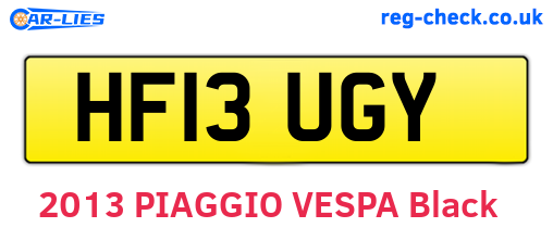 HF13UGY are the vehicle registration plates.