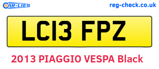 LC13FPZ are the vehicle registration plates.
