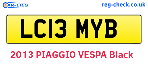 LC13MYB are the vehicle registration plates.