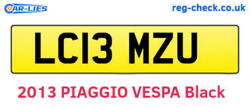 LC13MZU are the vehicle registration plates.