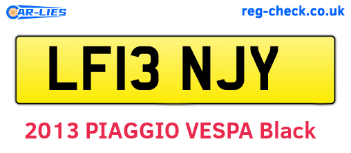 LF13NJY are the vehicle registration plates.