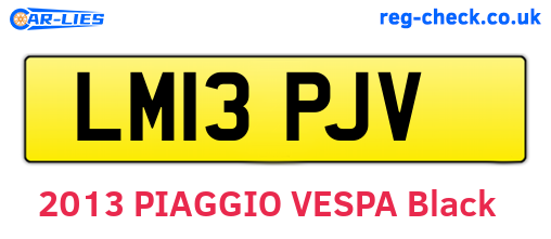 LM13PJV are the vehicle registration plates.