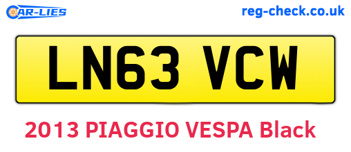 LN63VCW are the vehicle registration plates.