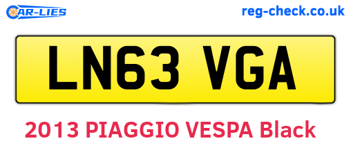 LN63VGA are the vehicle registration plates.