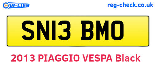 SN13BMO are the vehicle registration plates.