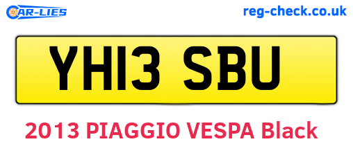 YH13SBU are the vehicle registration plates.