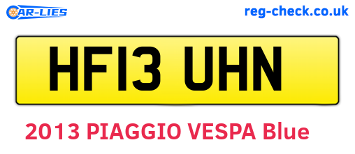 HF13UHN are the vehicle registration plates.