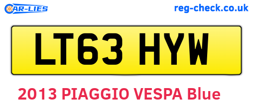 LT63HYW are the vehicle registration plates.