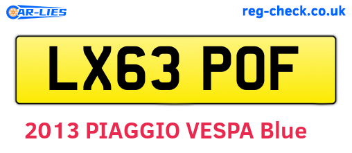 LX63POF are the vehicle registration plates.