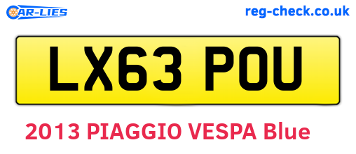 LX63POU are the vehicle registration plates.