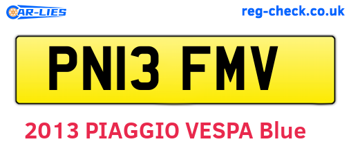 PN13FMV are the vehicle registration plates.