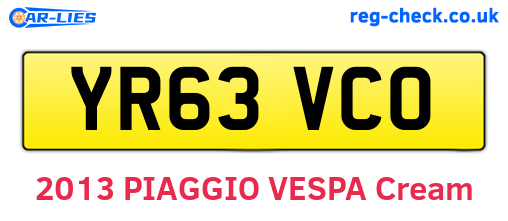 YR63VCO are the vehicle registration plates.