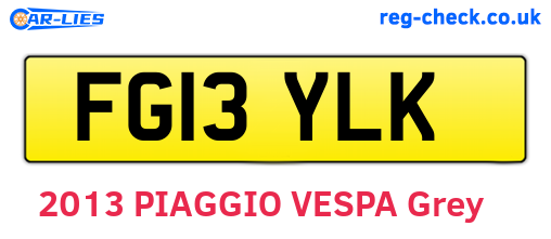 FG13YLK are the vehicle registration plates.