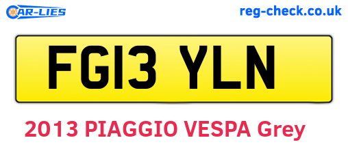 FG13YLN are the vehicle registration plates.