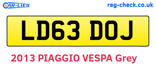 LD63DOJ are the vehicle registration plates.