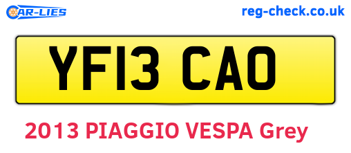 YF13CAO are the vehicle registration plates.