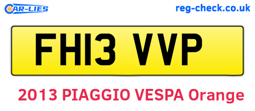 FH13VVP are the vehicle registration plates.