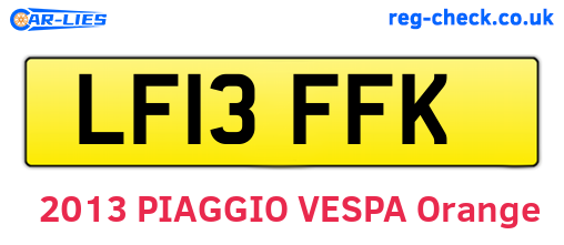 LF13FFK are the vehicle registration plates.