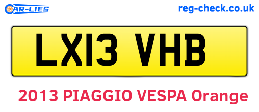 LX13VHB are the vehicle registration plates.