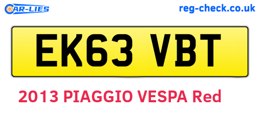 EK63VBT are the vehicle registration plates.
