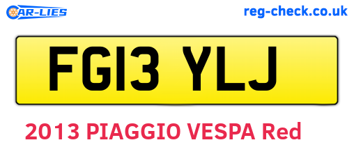 FG13YLJ are the vehicle registration plates.