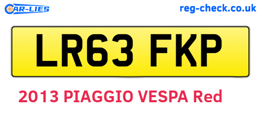 LR63FKP are the vehicle registration plates.