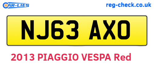 NJ63AXO are the vehicle registration plates.