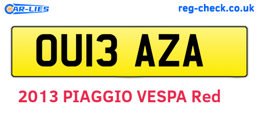 OU13AZA are the vehicle registration plates.