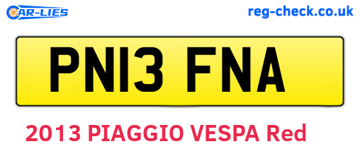 PN13FNA are the vehicle registration plates.