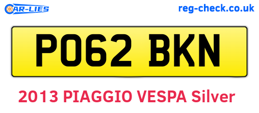 PO62BKN are the vehicle registration plates.