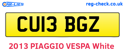 CU13BGZ are the vehicle registration plates.