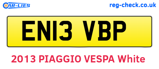EN13VBP are the vehicle registration plates.