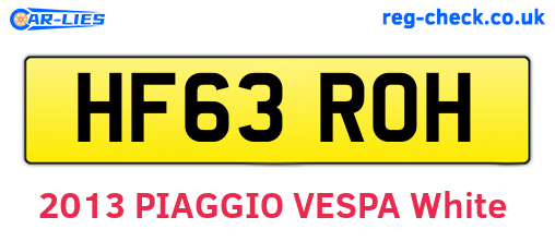 HF63ROH are the vehicle registration plates.