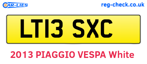 LT13SXC are the vehicle registration plates.