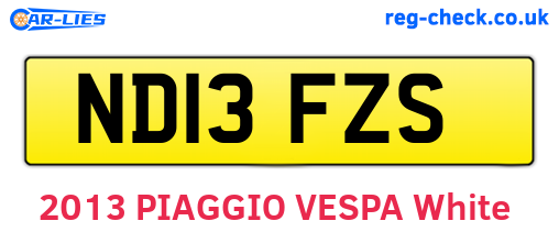 ND13FZS are the vehicle registration plates.