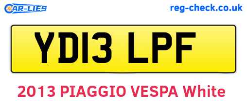 YD13LPF are the vehicle registration plates.