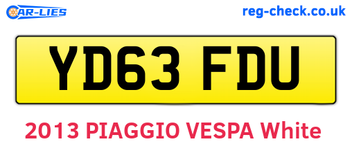 YD63FDU are the vehicle registration plates.