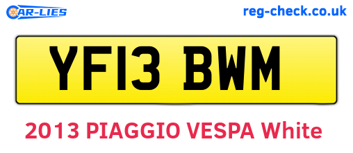 YF13BWM are the vehicle registration plates.