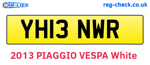 YH13NWR are the vehicle registration plates.