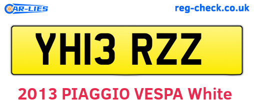 YH13RZZ are the vehicle registration plates.