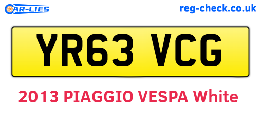 YR63VCG are the vehicle registration plates.