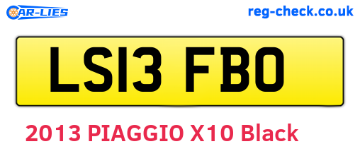 LS13FBO are the vehicle registration plates.