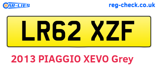 LR62XZF are the vehicle registration plates.