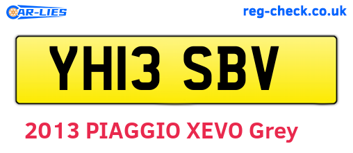 YH13SBV are the vehicle registration plates.