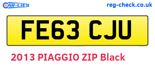 FE63CJU are the vehicle registration plates.