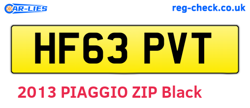 HF63PVT are the vehicle registration plates.